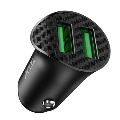 Автомобільний зарядний пристрій HOCO Z39 Farsighted dual port QC3.0 car charger Black