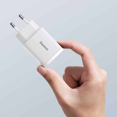 Мережевий зарядний пристрій Baseus Compact Quick Charger U+C 20W EU White