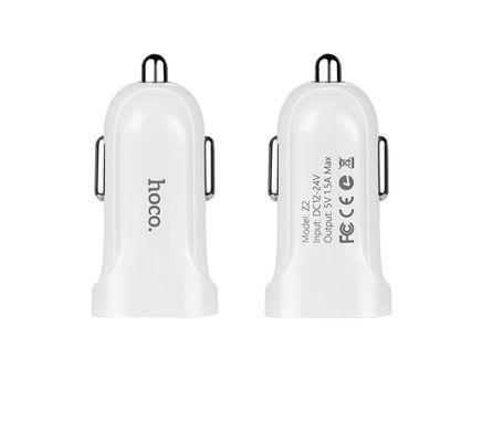 Автомобільний зарядний пристрій HOCO Z2 single-port car charger White