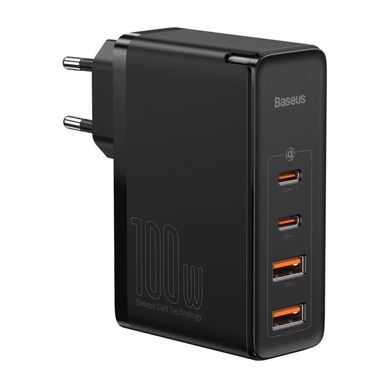 Мережевий зарядний пристрій Baseus GaN2 Pro Quick Charger 2C+2U 100W EU Black