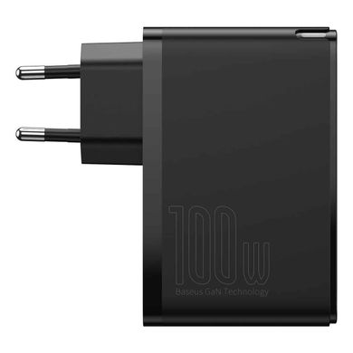 Мережевий зарядний пристрій Baseus GaN2 Pro Quick Charger 2C+2U 100W EU Black