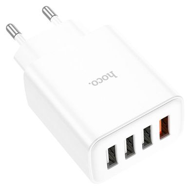 Мережевий зарядний пристрій HOCO C102A Fuerza QC3.0 four-port charger White