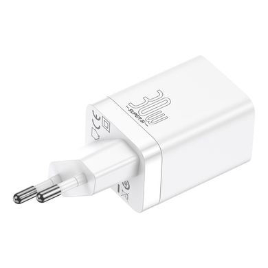 Мережевий зарядний пристрій Baseus Super Si Pro Quick Charger C+U 30W EU White