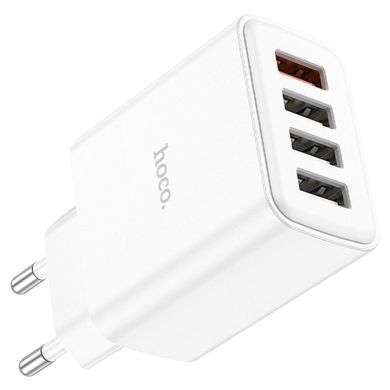 Мережевий зарядний пристрій HOCO C102A Fuerza QC3.0 four-port charger White