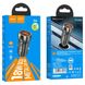 Автомобільний зарядний пристрій HOCO Z46 Blue shield single port QC3.0 car charger set(Micro) Metal Gray