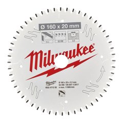 Диск пиляльний MILWAUKEE, Ø160х20мм, 52 зуб.