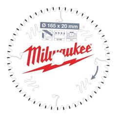 Диск пиляльний MILWAUKEE, Ø165/20мм, 52 зуб.