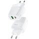 Мережевий зарядний пристрій HOCO C85A Bright dual port PD20W+QC3.0 charger White