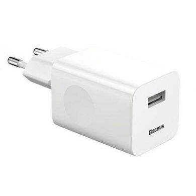 Мережевий зарядний пристрій Baseus Home Charger 1USB QC3.0 12V/2A White