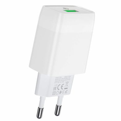 Мережевий зарядний пристрій HOCO C72Q Glorious single port QC3.0 charger White