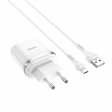 Мережевий зарядний пристрій HOCO C12Q Smart QC3.0 charger set(Micro) White