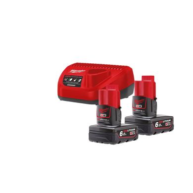 Енергокомплект MILWAUKEE, M12 NRG-602 (+ заряд.пристрій, 2 акум.Х 6Аг)