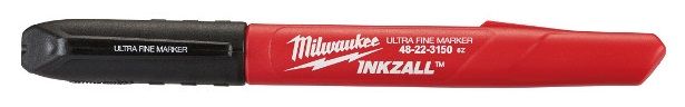 Маркер для будмайданчика InkZAll MILWAUKEE, ультра-тонкий, чорний (4шт)