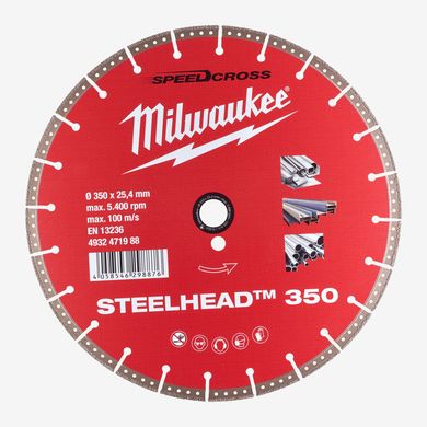 Диск алмазний Steelhead 350 MILWAUKEE, Ø350мм, по металу (4932471988)