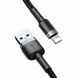 Кабель Baseus Cafule Cable USB For Lightning 2.4A 0.5m Gray+Black